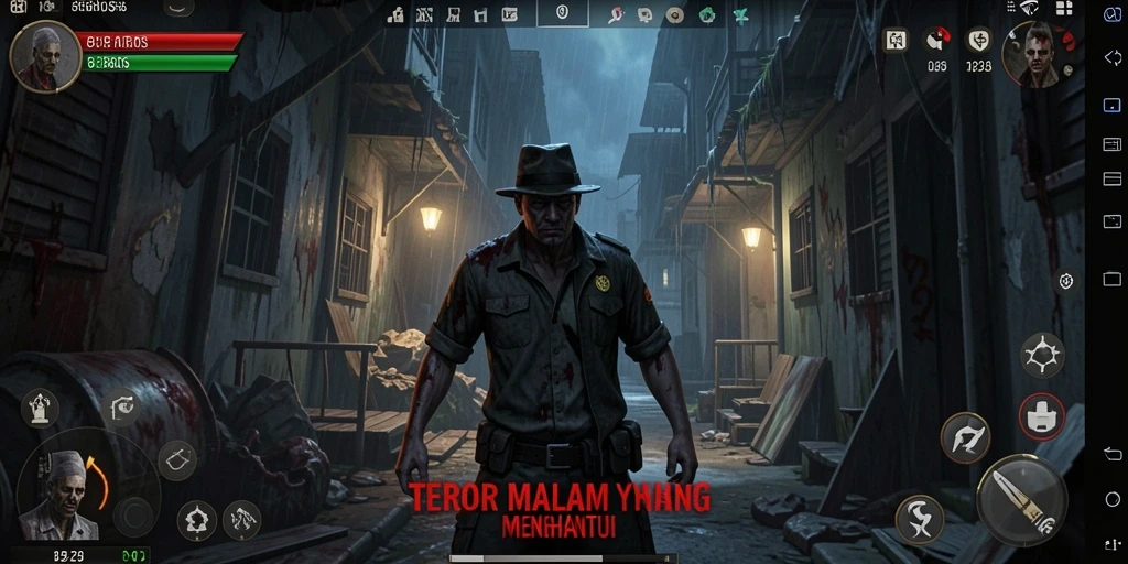Screenshot gameplay 88BOS menampilkan suasana horor yang mencekam.