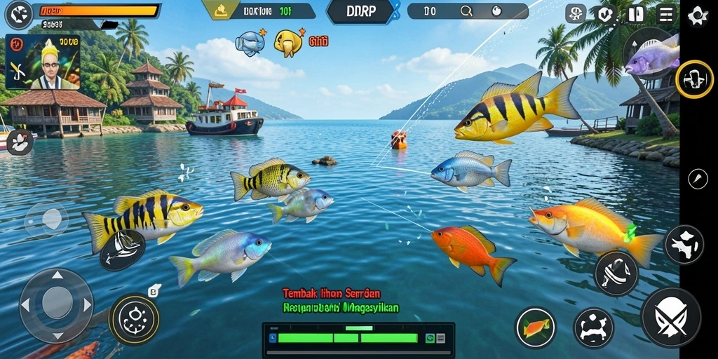 Tampilan gameplay menarik dari IDRRP saat menembak ikan.