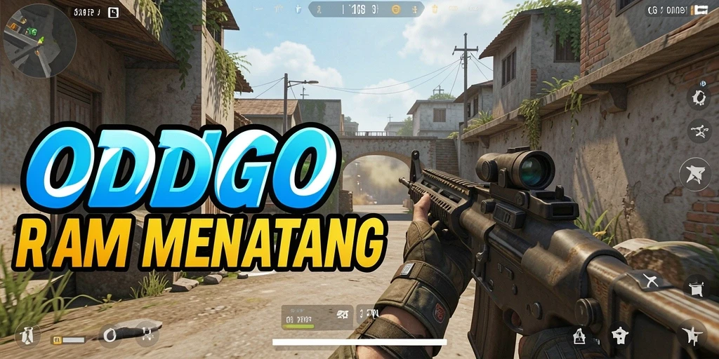 Tampilan gameplay seru dalam ODDIGO dengan aksi tembak-menembak intens.