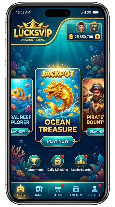Tampilan antarmuka utama aplikasi lucksvip.